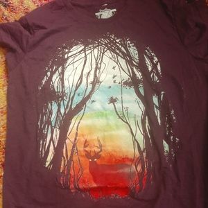 Threadless XXL Girly Nature Deer Tee, Purple